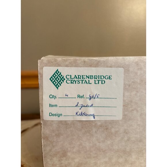 Clarenbridge Crystal Ireland Kells 4-Piece Wine Glass Goblet Set Vintage - Picture 4 of 7